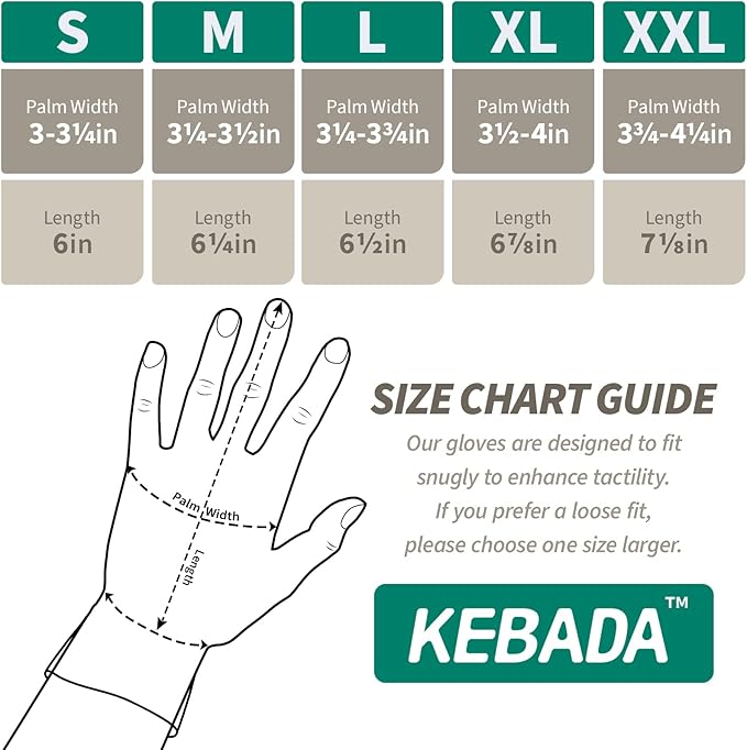 Kebada W2 Safety Work Gloves, Micro-Foam Nitrile Coated Gloves, Touchscreen,Ideal for Package Handling, Gardening, Construction, 1 Pair Large
