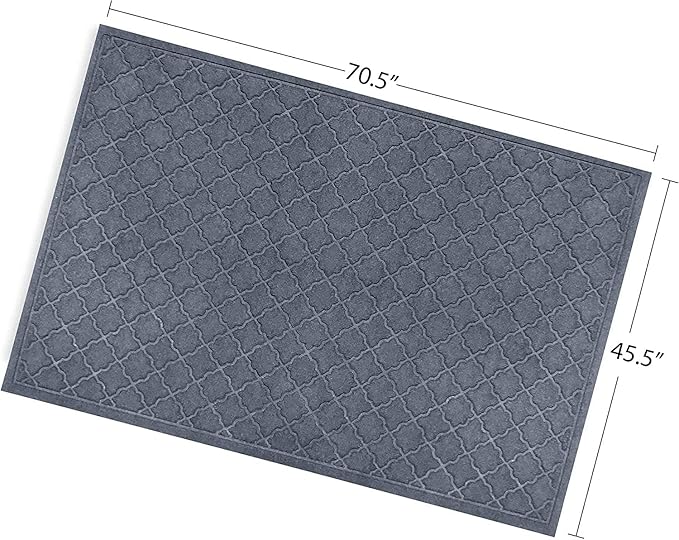 WaterHog Heavy Duty Doorway Mat, 4' x 6', Made in USA, Durable & Skid-Resistant Entryway Mat, Water-Trapping, Indoor/Outdoor Decorative Floor Covering, Cordova Collection, Bluestone