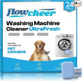 Washing Machine Cleaner Tablets, Septic Safe Descaler for Removing Pet Hair, Odors & Residue, For Pet Owners, HE Front Load & Top Load Washers, 24 Pack (1 Year Supply)