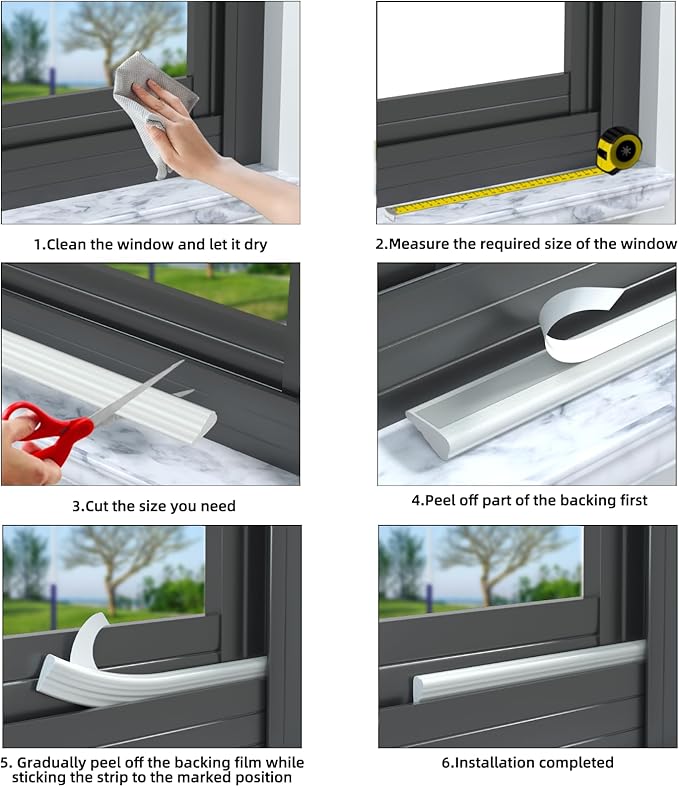 9.8 Ft Weather Stripping Seal Strip for Doors/Windows,Soundproofing Window Insulation Draft Stopper for Winter, Selfadhesive Foam Weather Strip for Door Frame,Door Gap Filler Noise Blocker(Gray)