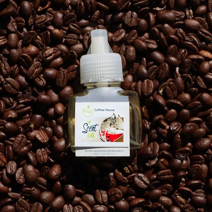 Scent Fill Coffee House Plug in Air Freshener, 4 Scented Oil Refills