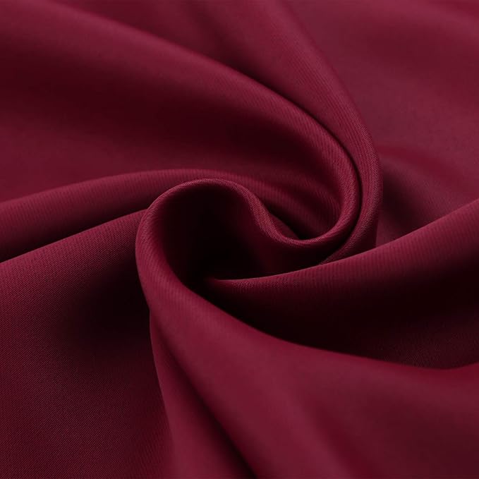 BGment Short Burgundy Blackout Curtains 36 Inches Length for Kitchen Window Over Sink - Half Window Drapes with Rod Pocket Privacy for Cafe Bathroom, 34 x 36 Inch, 2 Panels