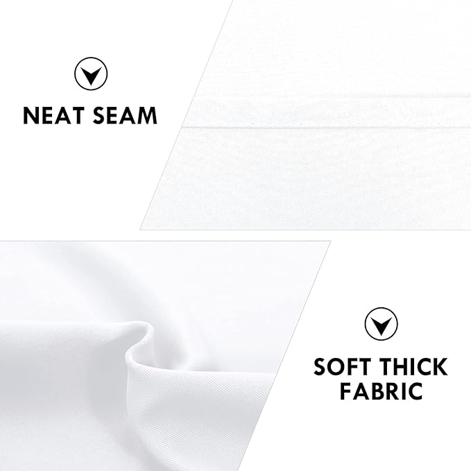DWCN White Curtains for Living Room Thermal Insulated, 50% Light Blocking Curtains for Bedroom, Dining Room Window, W 52x L 84 Inch, Set of 2 Rod Pocket Curtain Panels