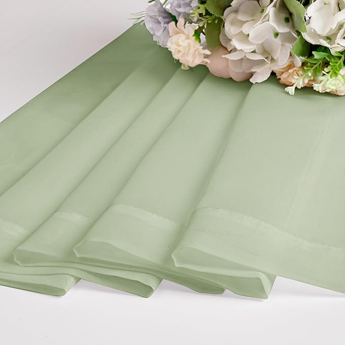 Chyhomenyc Light Green Sheer Curtains 84 Inches Long 2 Panels Set- Light Filtering Curtains for Bedroom, Soft Airy Voile Rod Pocket Living Room Window Drapes, 42Wx84L Inches, 2 PCS