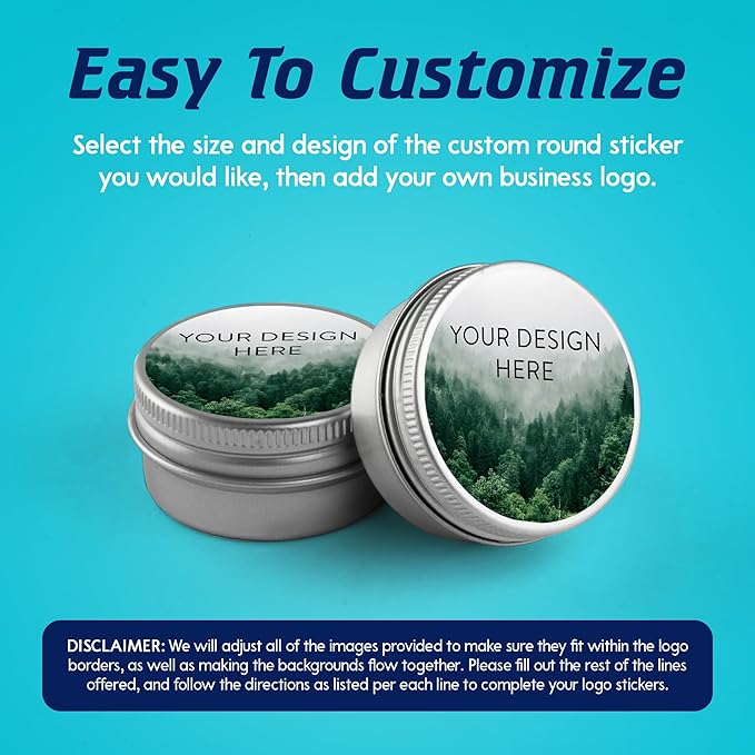 100 Custom Vinyl Stickers - Upload Your own Image, Text, Design, Logo - Personalized Logo Labels for Handmade, Packaging, Bottle, Jars, Candle, Brand Stickers (Foggy Valley, 5x5)
