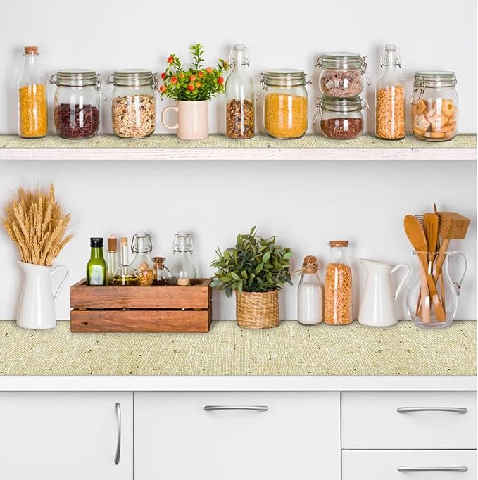 Shelf Liner, 20 Inch x 12 Feet Shelf Liner Non Adhesive, Drawer Liner Non Slip Kitchen Mat Waterproof Oil-Proof for Kitchen Cabinet, Shelves, Refrigerator, Storage, Desks, Easy to Trim