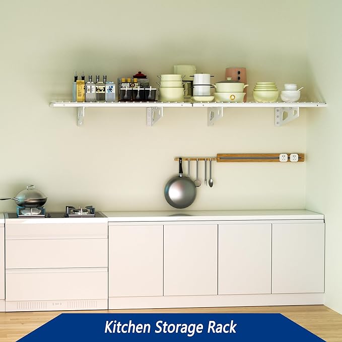 2-Pack 1.5x3FT Garage Shelving 17.7-inch-by-35.8-inch Wall Shelf Garage Storage Rack Wall Mounted Floating Shelves,White