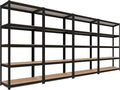 HOMEDANT House Black 5-Tier Laminated Metal Shelving Unit Adjustable Storage Utility Rack Heavy Duty Shelves Organization Shelf Kitchen Garage Pantry Closet 4Pack