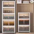 Extra Large Stackable Storage Bins with Lids & Wheels & Door, 896QT-112QT/28GAL*8Pack Foldable Collapsible Closet Organizers, Plastic containers drawers for bedroom Dorm