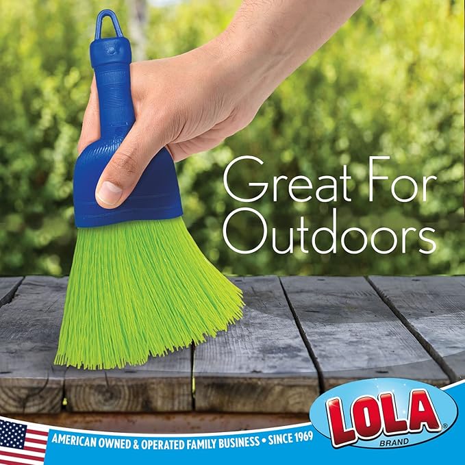 LOLA Whisk Broom, Hand Brush, 6 Pack, Durable Bristles, Whisks Away Dirt & Debris, Compact, Hang Hole for Easy Storage, Indoor/Outdoor