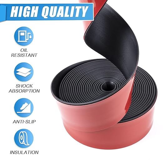 Neoprene Rubber Strips Self Adhesive Sheets, Rolls & Strips with Adhesive Backing Rubber Pads Self Stick Seal Gasket Tape for Matting Padding - 1" Wide x 1/20" Thick x 10' Long