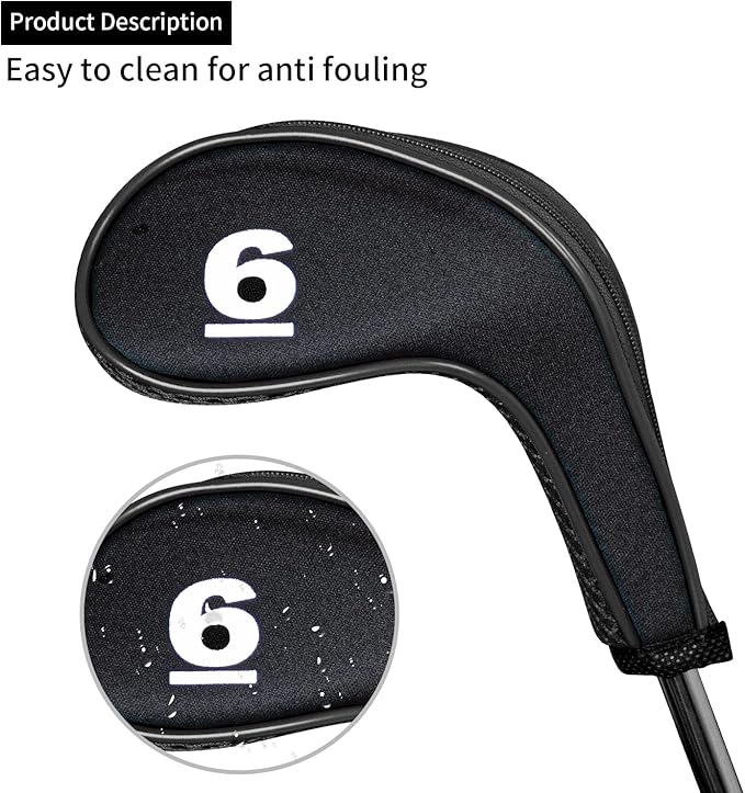 Golf 12pcs Thick Synthetic Golf Iron Head Covers Set Headcover Fit All Brands Callaway Ping Taylormade Cobra Etc. Also Custom Name