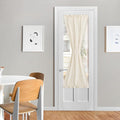 NICETOWN Sheer Privacy Curtains for Front Back Door,Farmhouse Rod Pocket Small Kitchen Short Panel French Door Curtains for Windows, 26" W x 64" L, 1 Piece, Beige