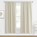 RYB HOME Blackout Curtains for Living Room, Back Tab & Rod Pocket Top Insulating Window Decor for Bedroom Dining Sliding Glass Door Home Office, W 62 x L 84, Beige, 2 Panels