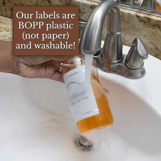 Clear Refillable Shampoo and Conditioner Bottles - Body Wash, Shampoo and Conditioner Dispenser - PET Plastic Shampoo Bottles Refillable with Pump - Waterproof Labels - 16 oz, 3 Pack (Black Satin)