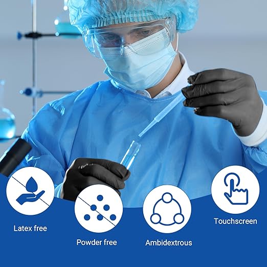 JMU Nitrile Gloves Medium, 3.5Mil Disposable Nitrile Exam Gloves Latex Free Powder Free, 4000 Pcs