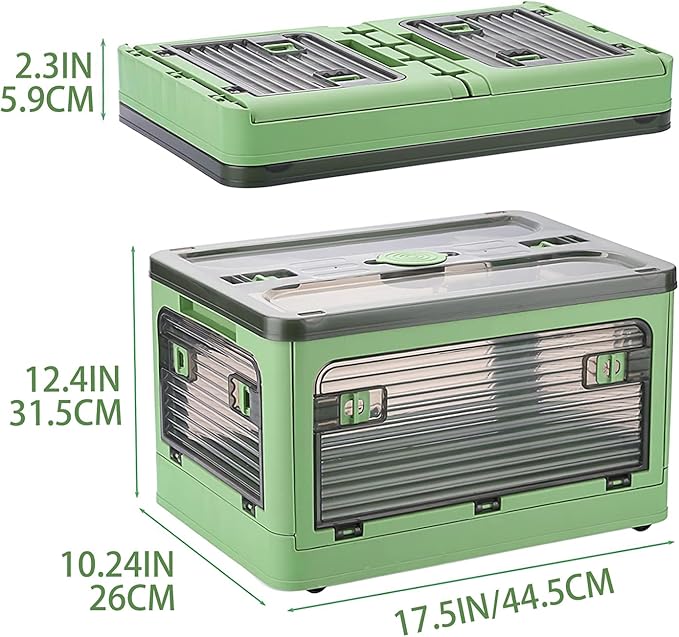 Collapsible Storage Bins with Lids, Closet Organizers, Dorm Room Essentials, Folding Storage Box