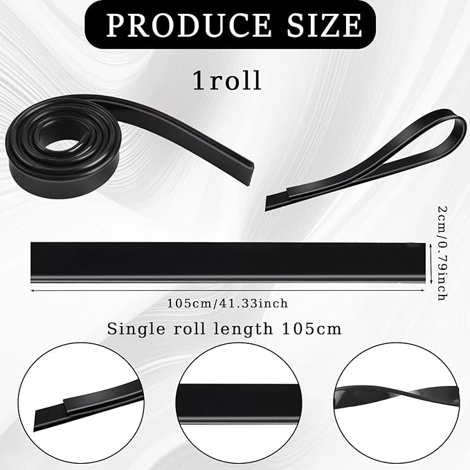 Squeegee Replacement Rubber 41 Inch Squeegee Rubber Replacement Black Squeegee Rubber Silicone Squeegee Blade Squeegee Refill Blades Head for Windows Glass Cleaning Shower Doors