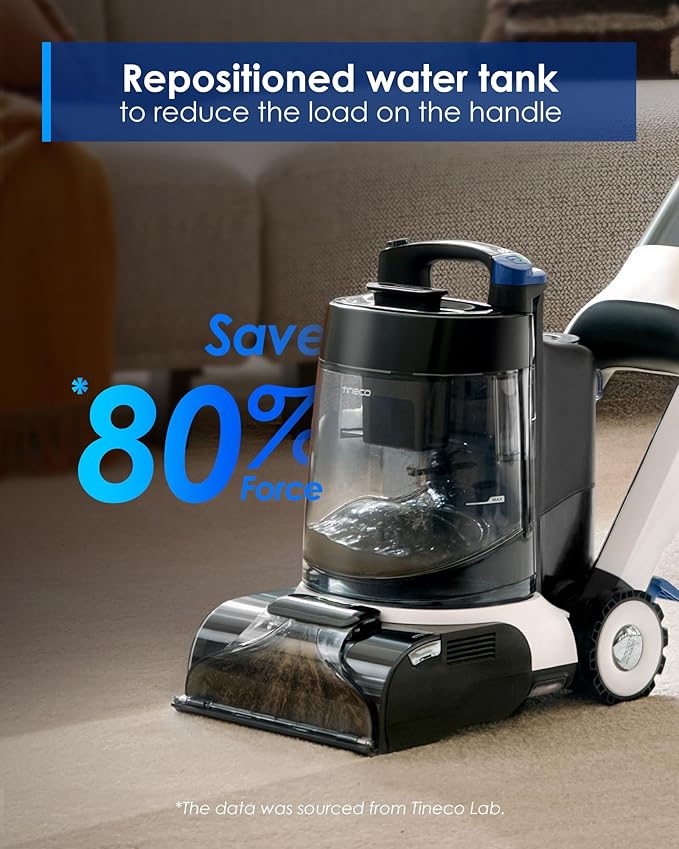 Tineco CARPET ONE Cruiser Smart Carpet Cleaner, Self-Cleaning and FlashDry, Deep Cleaning for Carpet and Upholstery 167℉ PowerDry 130W Powerful suction SmoothPower