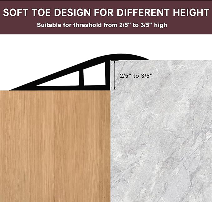 Vinyl Door Threshold Flooring Transition Strip Self Adhesive Carpet Edging Strip for Laminate Doorway Edge Threshold from 2/5" to 3/5" (Coffee, 10 Ft)