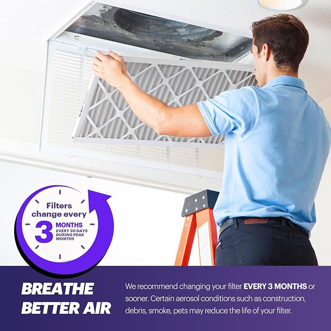 BNX TruFilter 14x18x1 Air Filter MERV 8 (6-Pack) - MADE IN USA – Dust & Pet Defense Electrostatic Pleated Air Conditioner HVAC AC Furnace Filters for Dust, Pet, Mold, Pollen MPR 600 – 700 & FPR 5
