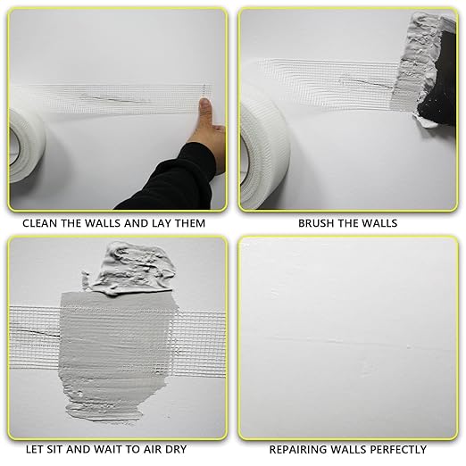 20" 100 Feet Drywall Joint Tape, Self-Adhesive Encrypted Fiberglass Drywall Repair Mesh Tape for Wall Cracks and Seam Patch