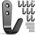 10PCS Hooks - Wall Mount Coat Hooks with 20 Screws for Hanging Coats, Towels, Backpacks, Hats, Dog Leashes, Coffee Mugs