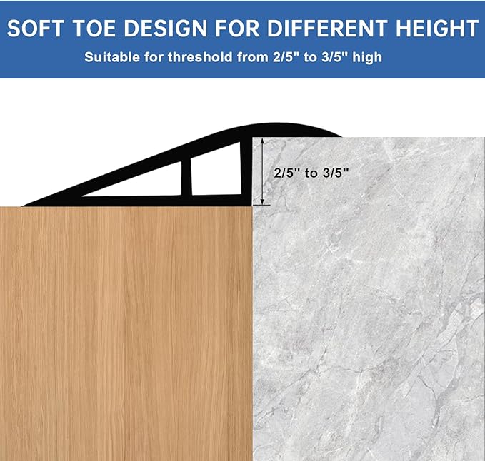 Vinyl Door Threshold Flooring Transition Strip Self Adhesive Carpet Edging Strip for Laminate Doorway Edge Threshold from 2/5" to 3/5" (Brown Wood Grain, 10 Ft)
