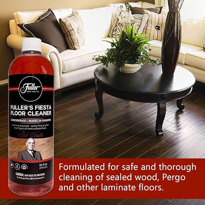 Fuller Brush Fiesta Floor Cleaner Liquid Concentrate - Multi-Surface & Industrial Cleaning For Hardwood, Laminate, Linoleum, Tile & Ceramic Floors, 24 Fl. Oz. Bottle (Pack of 2)