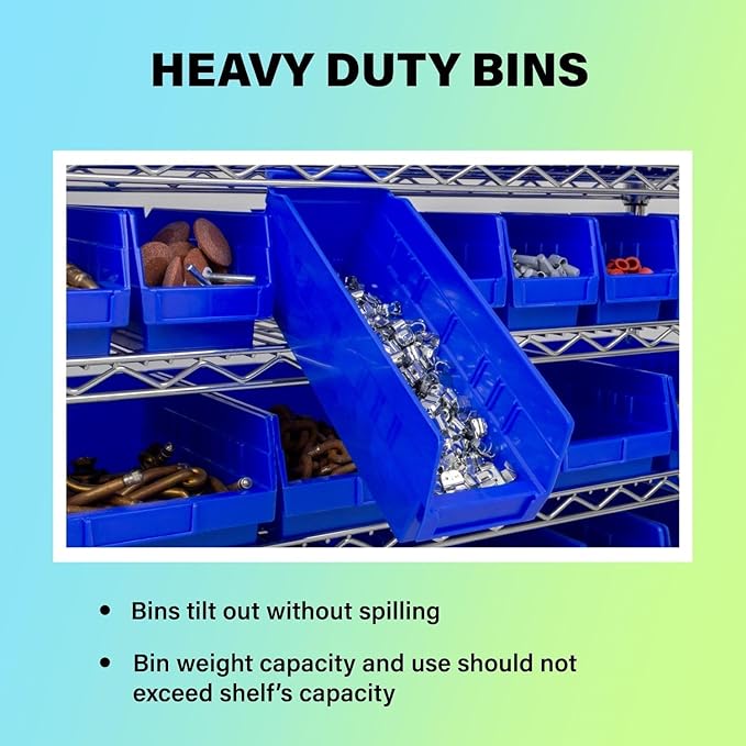 Akro-Mils 30130 Plastic Shelf Bins, Heavy Duty Storage Bins for Garage, Closet, and Drawer Organization, 12-Inch x 6-1/2-Inch x 4-Inch, Clear, 12-Pack