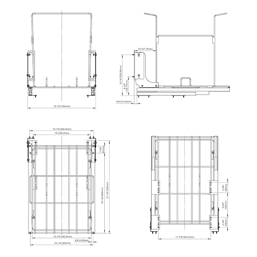 Dowell B18 Aluminum Base Wastebasket Pullout with Door Mount and Two 35Qt/9Gal Plastic Bins (4012 0218+35x2)