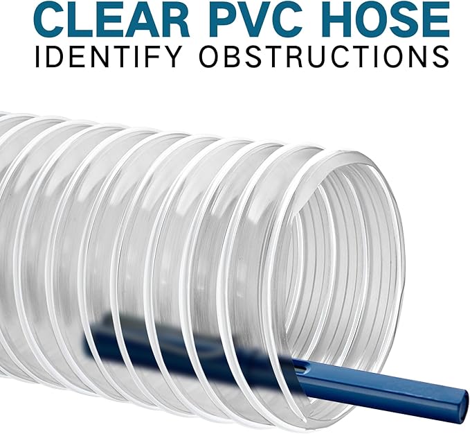 PVC Dust Collection Hose 3"x 10' - Heavy PVC Fume Collection Hose for Workshop, Woodworking, Dust Collection Systems