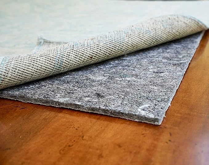 RUGPADUSA - Dual Surface - 6' Round - 1/4" Thick - Felt + Rubber - Non-Slip Backing Rug Pad - Safe for All Floors