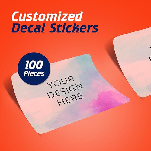 100 Custom Vinyl Stickers - Upload Your own Image, Text, Design, Logo - Personalized Logo Labels for Handmade, Packaging, Bottle, Jars, Candle, Brand Stickers (Rose, 3x2)