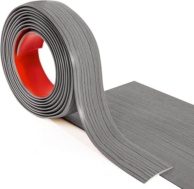 Art3d Self Adhesive Vinyl Floor Transition Strip, Laminate Floor Strip Floor Flat Divider Strip for Joining Floor Gaps,Carpet Threshold, Floor Tiles（4 FT, 1.57in, Gray）
