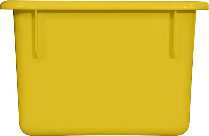 Wood Designs Cubby Storage Bin, Heavy Duty Plastic Containers for Kids Yellow Cubby Tray Set of 25