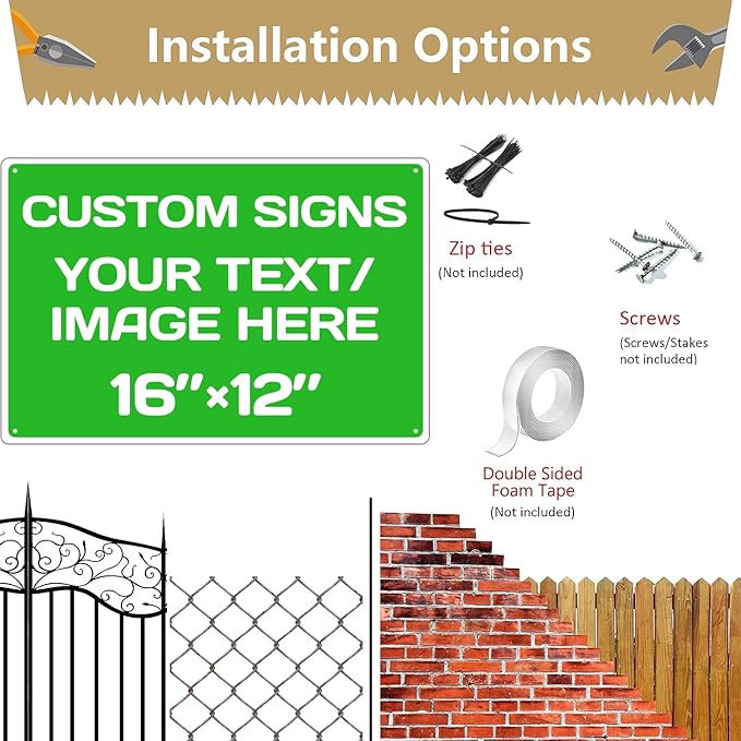 custom metal sign,Aluminum Weatherproof Metal Sign Multiple Sizes Custom Personalized Text And picture Here,hazard sign,garden sign,custom door sign,Customised business signs