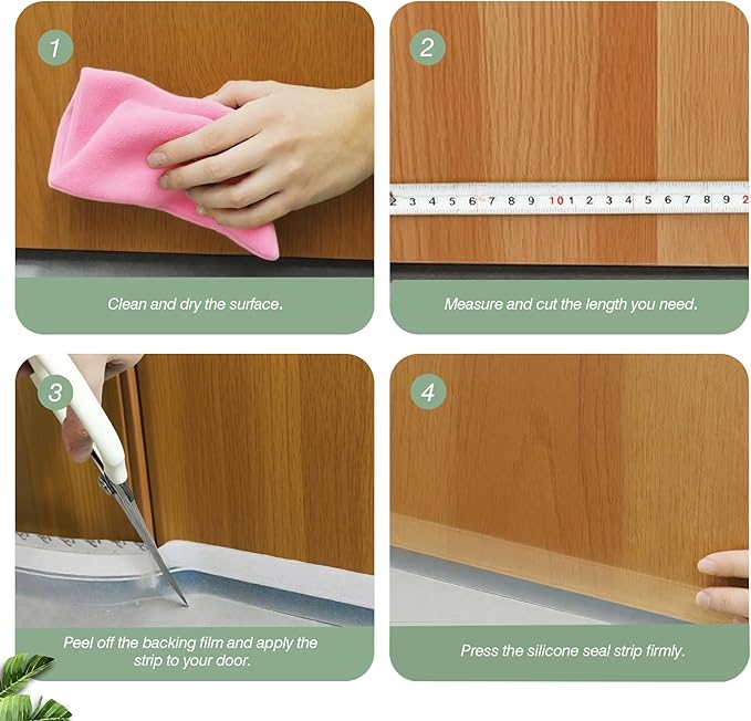 Silicone Weather Stripping Door Seal Strip, 16.4 Feet Self Adhesive Sealing Sticker Sealing Tape for Door Draft Stopper Adhesive for Doors Windows Shower Glass Gaps (Transparent, Width 25mm)