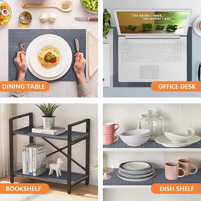 Shelf Liners for Kitchen Cabinets Refrigerator Liners Waterproof & Oil-Proof Kitchen Cupboard Liner Durable Plastic Drawer Mats EVA Material Non Adhesive Fridge Liner for Shelves 35.4 x 236.2 Inches
