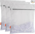 Polecasa 3Pcs 16 x 20 Inches Extra Durable 125g Diamond Mesh Laundry Bags with Sturdy Zipper for Delicates, Protect Clothes in Washing Machine, Laundry Room Essentials for College, Dorm (3 Large)