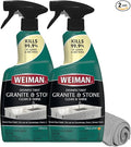 Weiman Disinfectant Granite Daily Clean & Shine (2 Pack with Polishing Cloth) Safely Clean Disinfect and Shine Granite Marble Soapstone Quartz Quartzite Slate Limestone Corian Laminate Tile Countertop