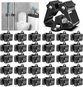 3-H Stainless Steel Broom Holder Wall Mount 30-Pack- Heavy Duty Mop Organizer, Wall Mounted Broom Storage with Secure Mounting for Kitchen Laundry Garage Bathroom (Space Saving)