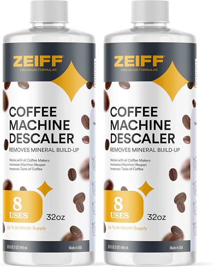 Coffee Machine Descaler - 32oz (8 Uses) - Compatible with Nespresso, Breville, Delonghi, Keurig Descaling Solution for Coffee Maker Cleaner and Descaler - Coffee and Espresso Machine Descaler
