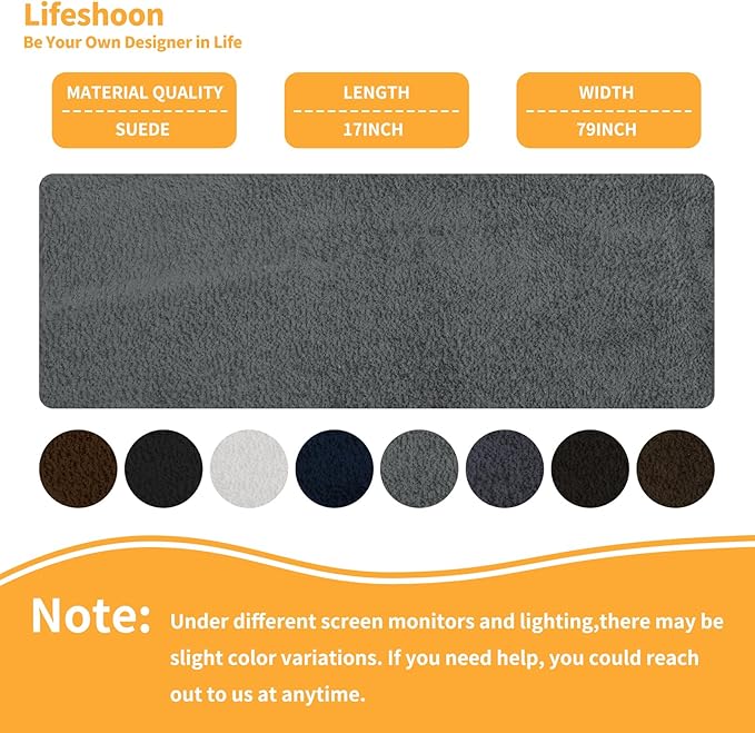 Fabric Repair Patches, 17X79 Inch Self-Adhesive Suede Patches Tape Durable, DIY Large Fabric Repair for Sofa, Couches, Furniture, Chair, Clothing （17X79 Inch, Grey）