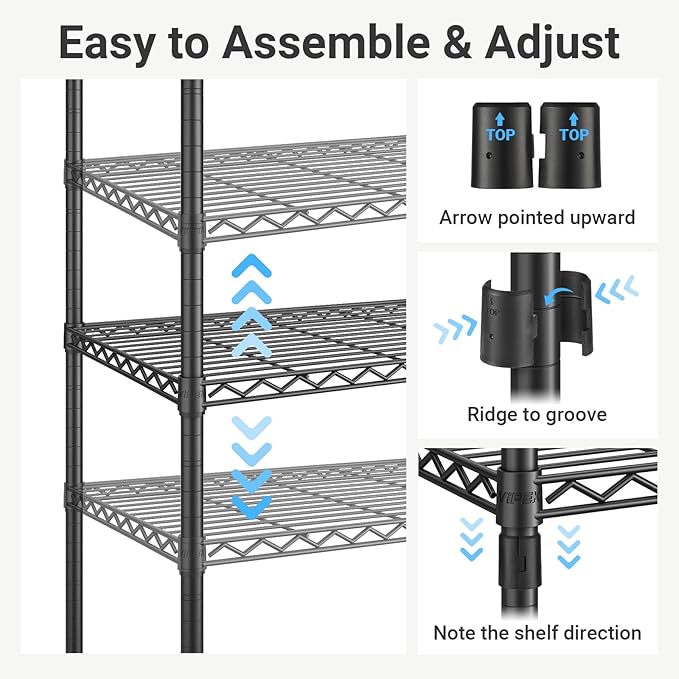 VIPEK Classic V6 Wire Garment Rack Heavy Duty Clothes Rack for Hanging Clothes, 5 Tiers Freestanding Closet Rack Large Size Metal Clothing Rack with 7 Shelves & 4 Hanging Rods, Max Load 850LBS, Bronze