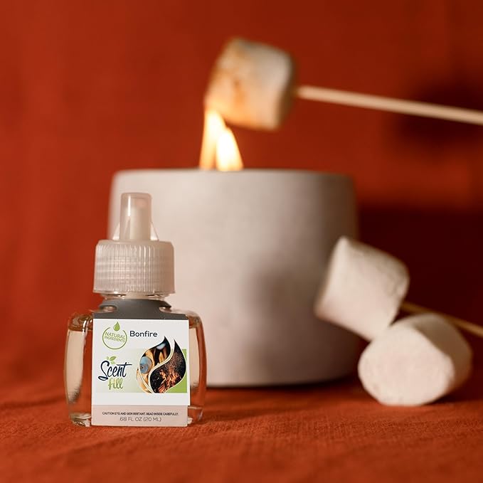 Scent Fill Bonfire Plug in Air Freshener Starter Kit, 2 Refills + Diffuser