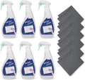loukin Non-Toxic Whiteboard Cleaner, 17 fl oz Dry Erase Board Cleaner, Low-Odor Whiteboard Cleaning Spray with Cloths, Removes Stubborn Marks from Whiteboards, Chalkboard (6-Pack)