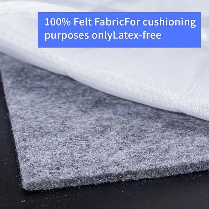 Extra Large Area Rug Cushioned Carpet Pad, 3x5 Ft, Thick Felt Pad for All Floors, Keeps Rug in Place Soft