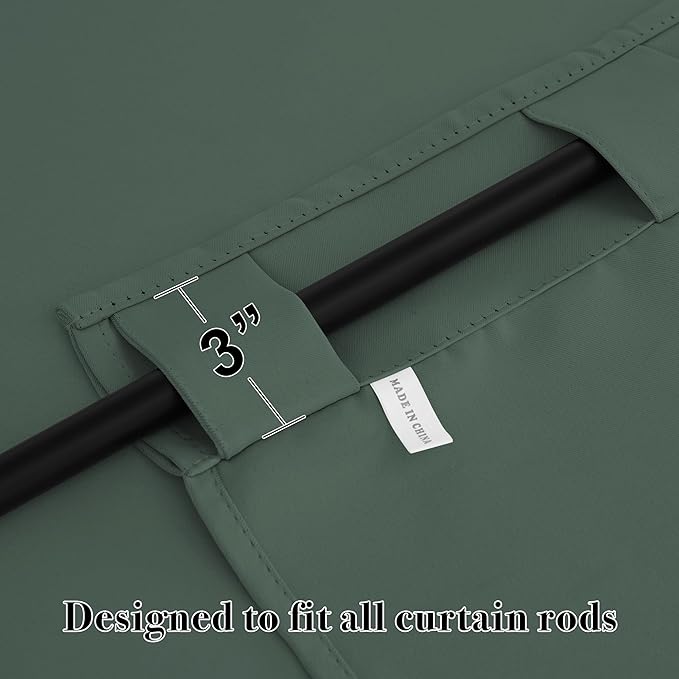 RYB HOME Bathroom Curtains Blackout - Thermal Insulating Privacy Small Window Curtains Short for Bedroom Basement Kitchen Kids Nursery Cabinet, Wide 42 x Long 30 inches, 2 Panels, Dark Green