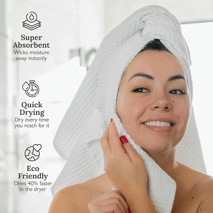 GILDEN TREE Waffle Towels Wash Cloths for Showering, Exfoliating Washcloth Face Towels, Quick Dry Towel Cotton Washcloths Set of 4, Classic Style (Stone)